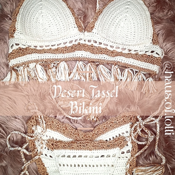 Luxury Handmade Crochet Swarovski Bikini - Picture 12 of 17